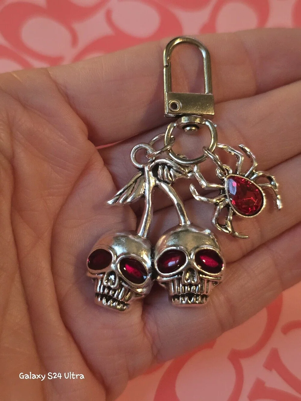 Skulls & Spider Bag Charm/keychain NEW